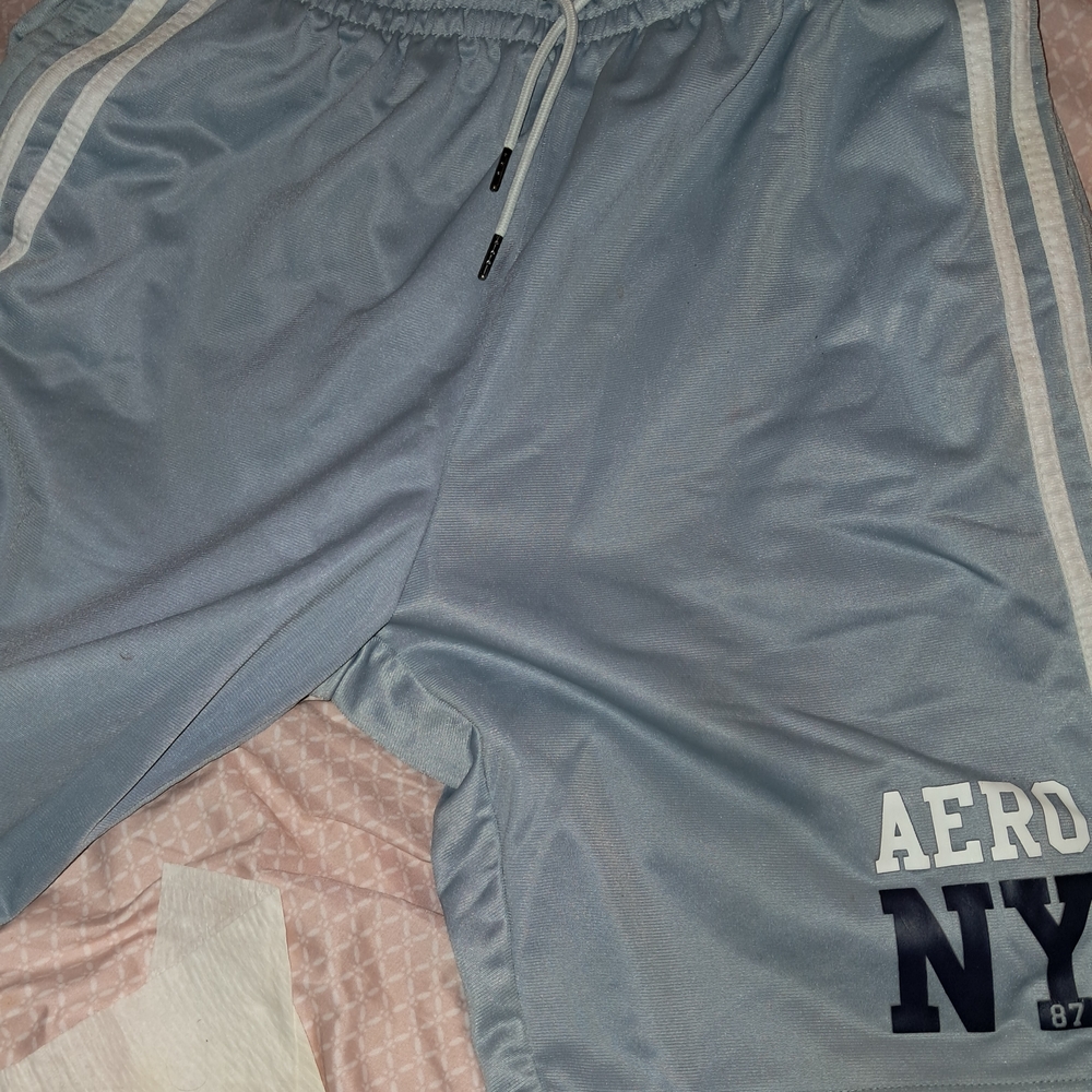 Aeropostale Gray Mesh Athletic Basketball Shorts Size Large".